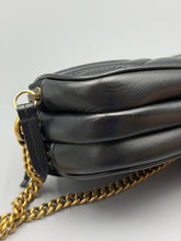 Load image into Gallery viewer, Gucci Triple Compartment Black Marmont crossbody on chain