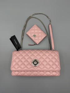 BUNDLE Versace Pink puffer flap with matching wallet