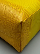 Load image into Gallery viewer, Burberry Calfskin Lizard Embossed Medium London Tote Marigold