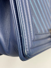 Load image into Gallery viewer, Chanel Old Medium Iridescent chevron blue boy bag
