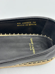YSL black leather espadrilles - size 38 -  fit like a US 7