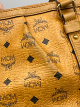 Load image into Gallery viewer, MCM Visetos Cognac logo tote with strap
