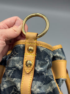 Louis Vuitton cabas denim striped tote with strap