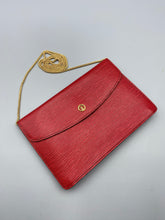 Load image into Gallery viewer, Louis Vuitton red Epi Montaigne pouch (added strap)