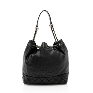 Chanel CC Lambskin Drawstring Bucket bag