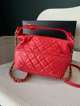 Load image into Gallery viewer, Chanel Red Lambskin CC Top Handle with chain crossbody