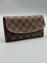 Load image into Gallery viewer, Louis Vuitton Emilie ebene wallet with red