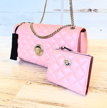 Load image into Gallery viewer, BUNDLE Versace Pink puffer flap with matching wallet