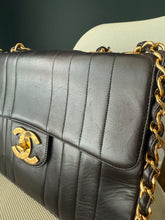 Load image into Gallery viewer, Chanel Vintage Jumbo Vertical Ligne Lambskin chain bag