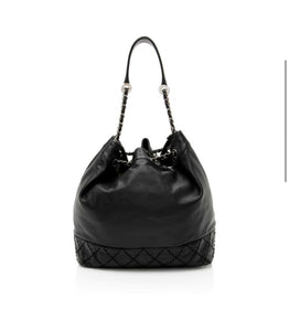 Chanel CC Lambskin Drawstring Bucket bag