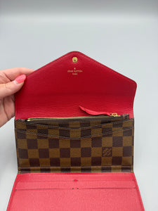 Louis Vuitton Josephine damier ebene wallet with red interior and insert