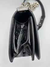 Load image into Gallery viewer, Chanel Small Chevron glitter black patent chain bag