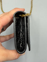 Load image into Gallery viewer, Saint Laurent Croc embossed card case on chain