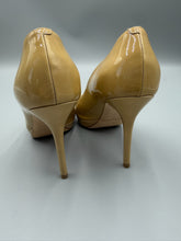 Load image into Gallery viewer, Jimmy Choo Patent beige peep toe pumps - size 37