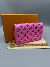 Load image into Gallery viewer, Louis Vuitton Pink and Purple Lambskin Coussin pouchette on chain