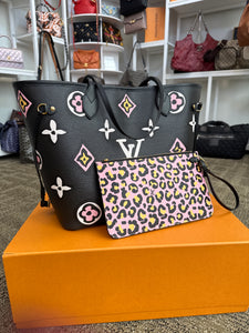 Louis Vuitton Lmt Ed Neverfull MM wild at heart with pouch