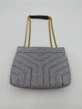 Load image into Gallery viewer, Saint Laurent Small LouLou Matelasse on chain marine canvas striped