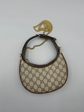 Load image into Gallery viewer, Gucci GG Supreme Monogram Azalea Calfskin Half Moon crossbody on chain