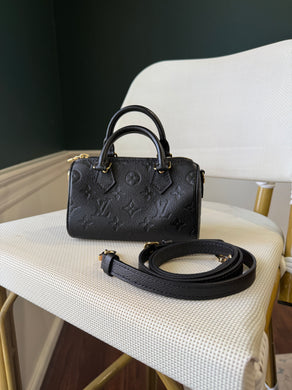 Louis Vuitton Nano Black empreinte speedy with strap