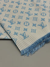 Load image into Gallery viewer, Louis Vuitton blue silk striped scarf with box
