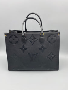 Louis Vuitton Onthego GM Black empriente Monogram Tote Bag