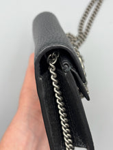 Load image into Gallery viewer, Gucci Black leather Super mini Dionysus crossbody on chain