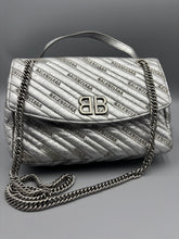 Load image into Gallery viewer, Balenciaga BB two-way silver chain crossbody / shoulder bag