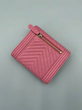 Load image into Gallery viewer, Chanel Trifold Pink Chevron boy wallet