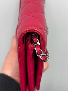 Chanel CC Fuschia Lambskin Wallet on Chain crossbody