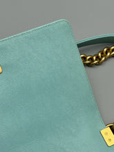 Load image into Gallery viewer, Chanel Tiffany Blue Caviar Medium Boy on chain