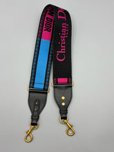Load image into Gallery viewer, Dior Shoulder guitar strap pink/black/blue