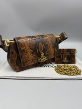 Load image into Gallery viewer, Vivienne Westwood Hazel Medium Shoulder Bag in embossed snake leather with matching wallet