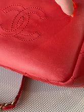 Load image into Gallery viewer, Chanel Red Lambskin CC Top Handle with chain crossbody