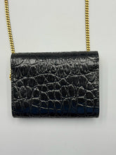 Load image into Gallery viewer, Saint Laurent Croc embossed card case on chain