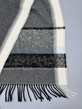 Load image into Gallery viewer, Chanel Cashmere Grey and Striped Scarf