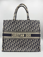 Load image into Gallery viewer, Christian Dior Large Oblique Navy book tote