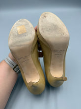 Load image into Gallery viewer, Jimmy Choo Patent beige peep toe pumps - size 37