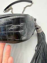 Load image into Gallery viewer, YSL Mini Lou Black croc camera crossbody
