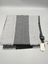 Load image into Gallery viewer, Gucci Grey GG with Black stripe scarf - NWT