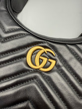 Load image into Gallery viewer, Gucci Black Marmont Half Moon crossbody on chain