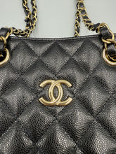 Load image into Gallery viewer, Chanel 22S Caviar Quilted Black Mini Bucket Crossbody Bag