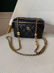 Chanel Black Lambskin Vanity case crossbody