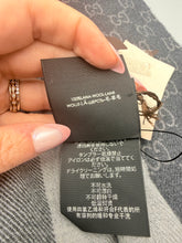 Load image into Gallery viewer, Gucci Grey GG with Black stripe scarf - NWT