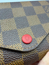 Load image into Gallery viewer, Louis Vuitton Josephine damier ebene wallet with red interior and insert