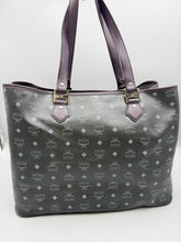 Load image into Gallery viewer, MCM Large Black Visetos Magnum collab tote with pouch