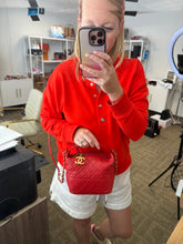 Load image into Gallery viewer, Chanel Red Lambskin CC Top Handle with chain crossbody