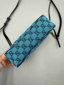 Gucci GG print Marmont Camera crossbody teal