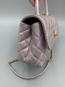 Chanel CoCo top handle Irredescent with strap light pink/lavender