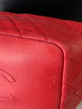 Load image into Gallery viewer, Chanel Red Lambskin CC Top Handle with chain crossbody