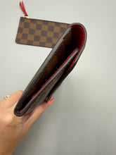 Load image into Gallery viewer, Louis Vuitton Josephine damier ebene wallet with red interior and insert